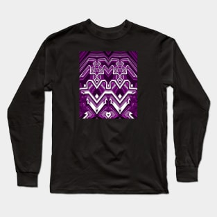 Asexual Pride Abstract Geometric Mirrored Design Long Sleeve T-Shirt